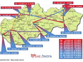 Mapa pohybu výstav