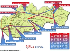 Mapa pohybu výstav